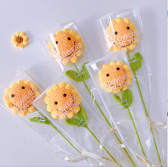 Handmade Crochet Puff Flower Night Light Handbag