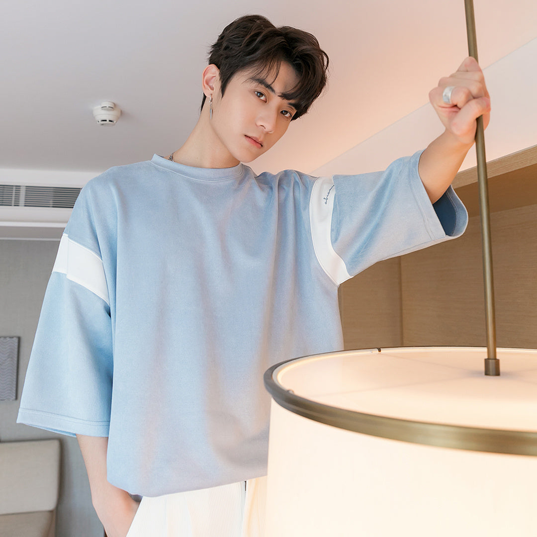 Korean Style Letter Embroidery Short Sleeve Summer