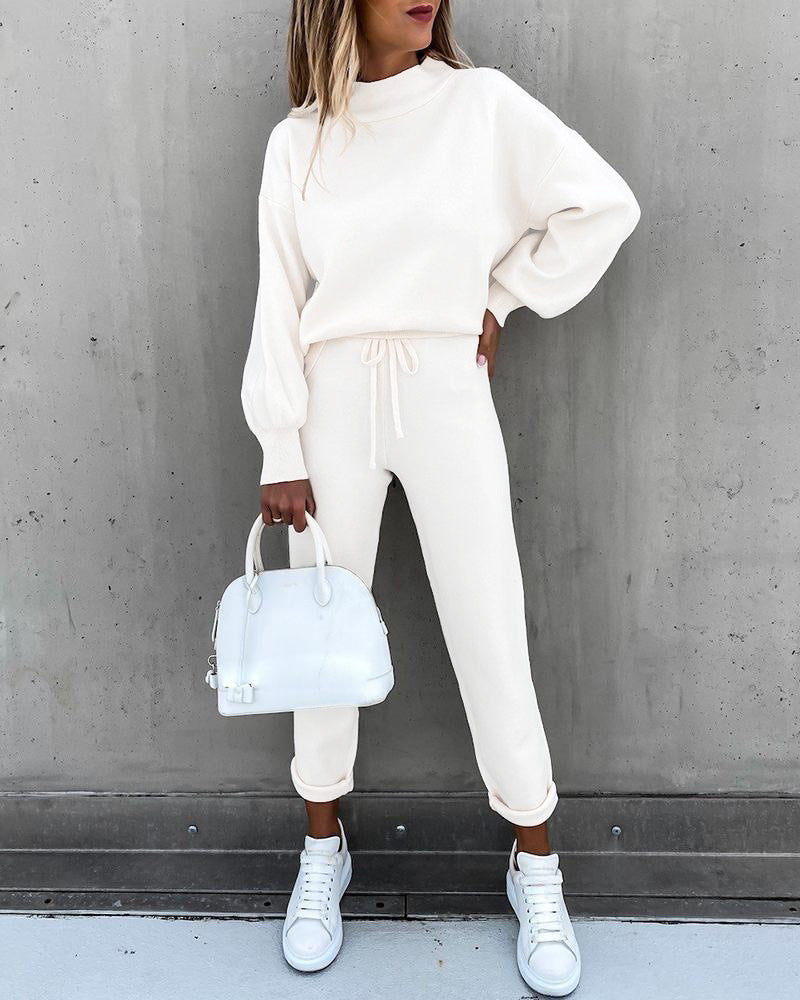 High Necked Long Sleeved Pocket Pants For Casual Wear