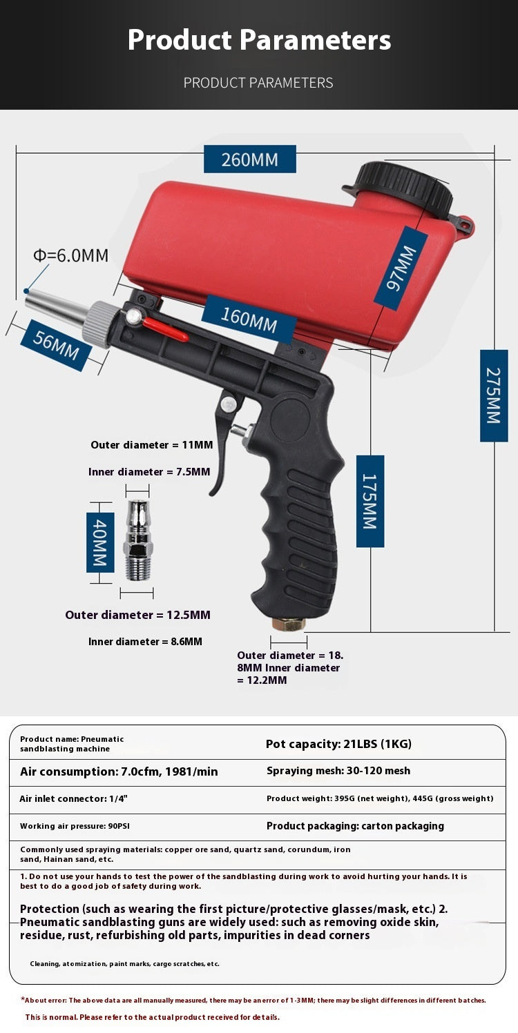 Portable Pneumatic Sand-blasting Gun Small Handheld