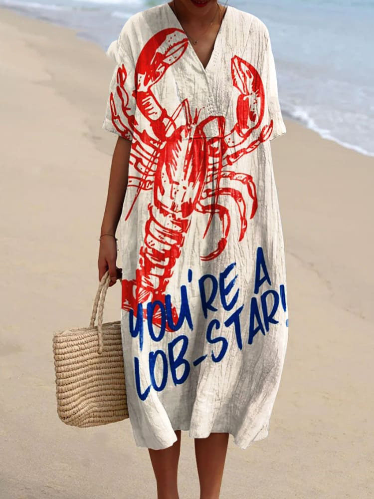 Women's Casual Marine 3D Printed Sleeve Skirt