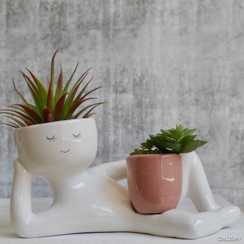 Succulent Lazy Little Man Flower Pot Home Decoration Resin Decorations