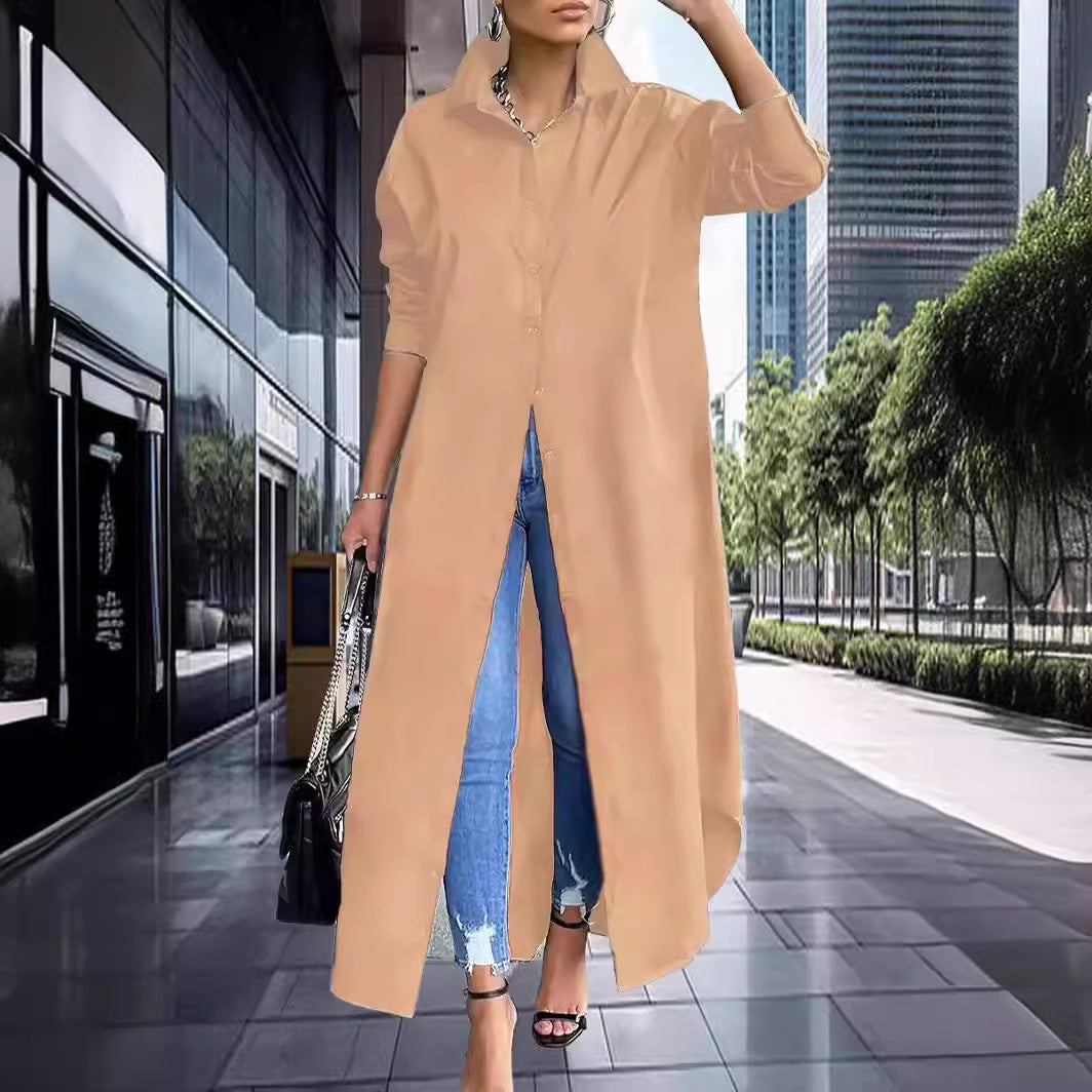Casual Loose Women's Wear Solid Color Long Dress