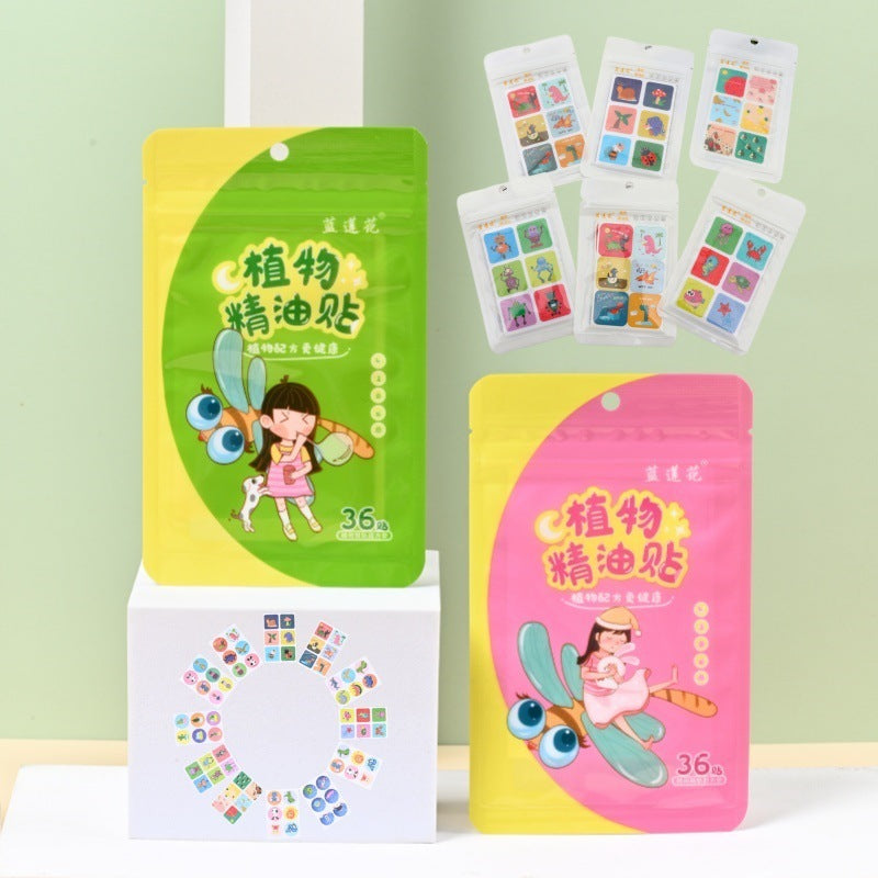 Organic Oil Lemongrass Stickers Cartoon Non-woven Fabric For Infants
