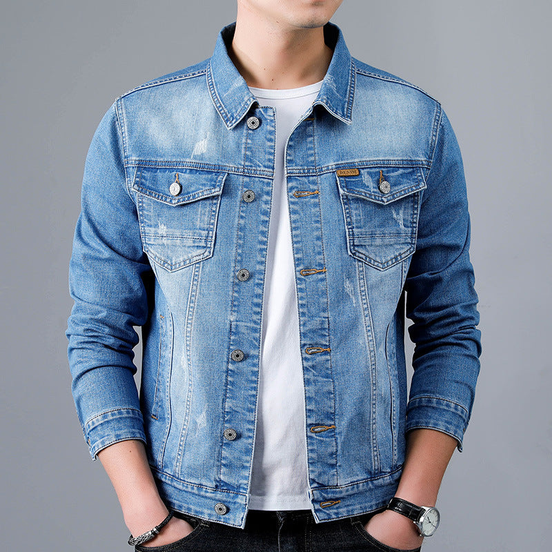 Fashion Men's Simple Lapel Denim Jacket
