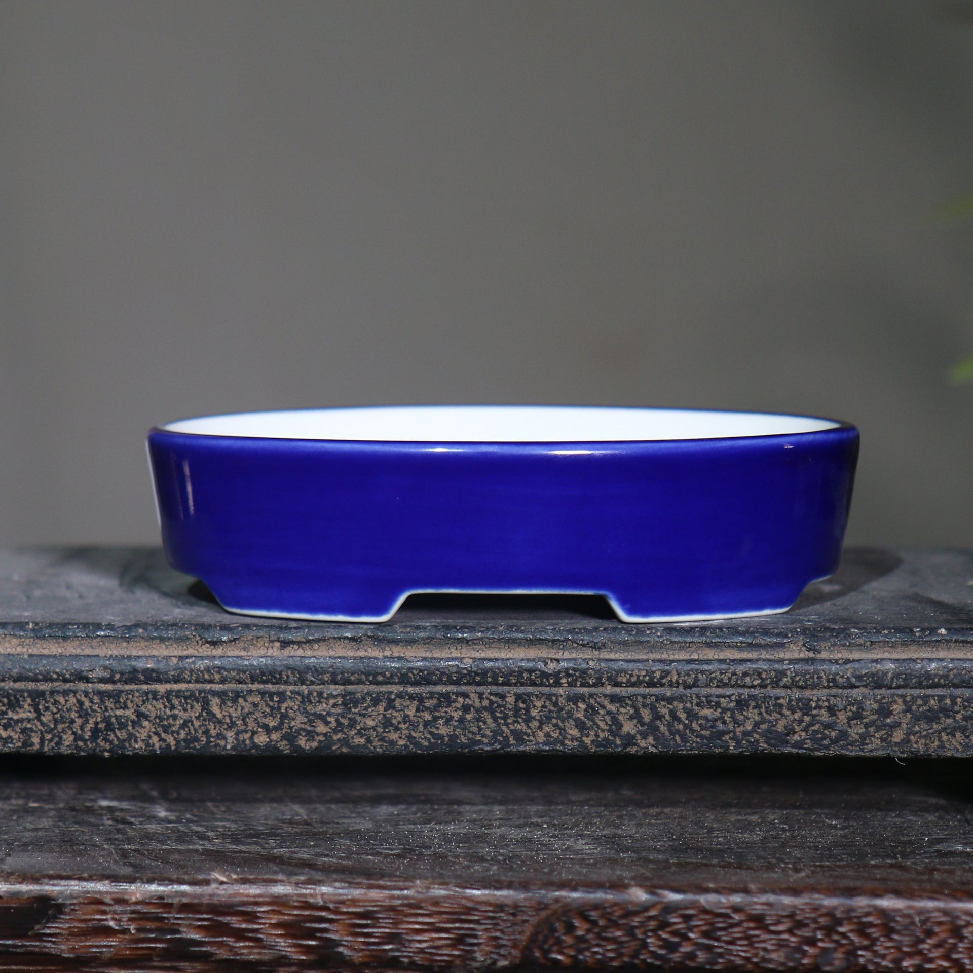 Desktop Oval Ceramic Purple Clay Flowerpot