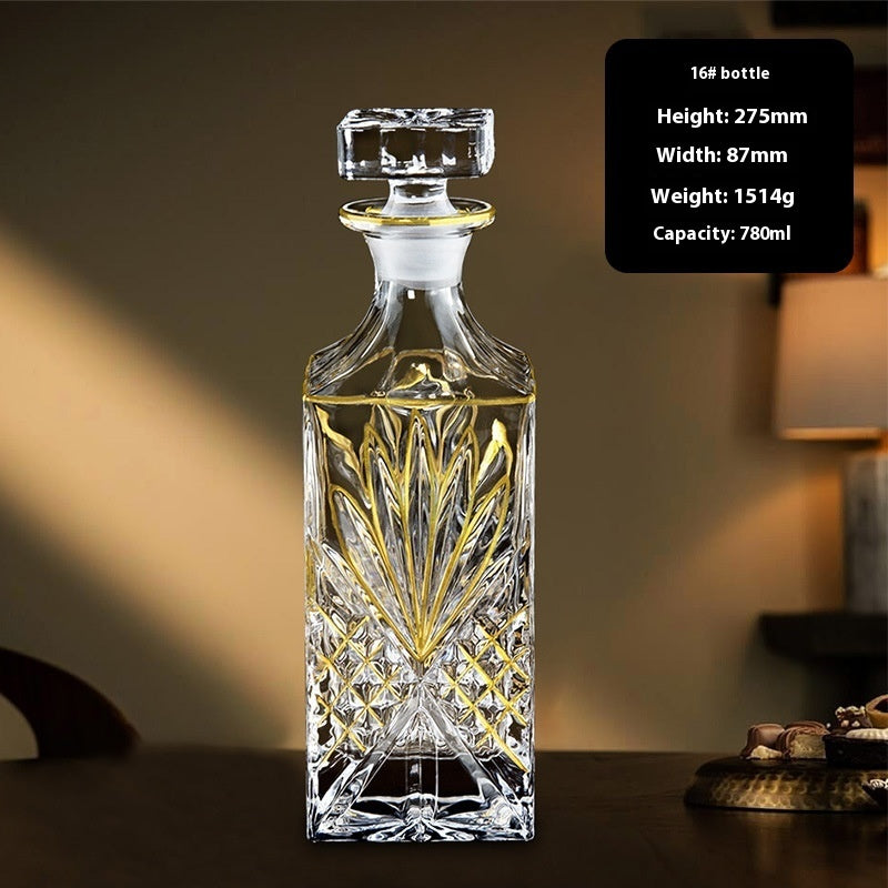 Hand-painted Gold Glass Wine Bottle Internet Celebrity Home High-end Wine