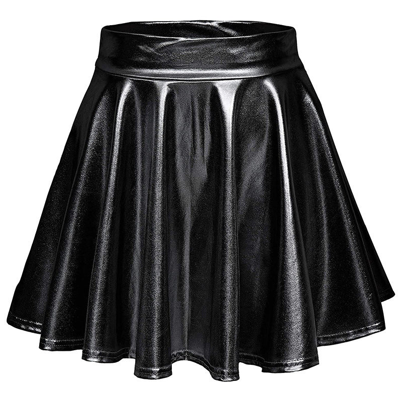 Cos Halloween Performance Costume Shiny Horn Pleated Mini Skirt