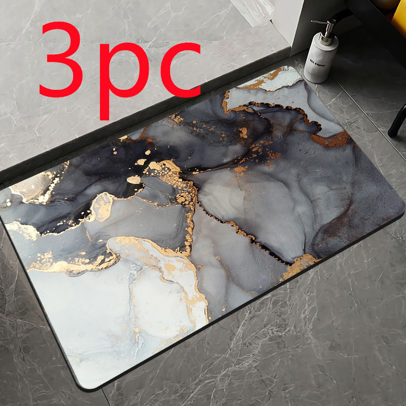 Marble Pattern Soft Diatom Ooze Absorbent Floor Mat