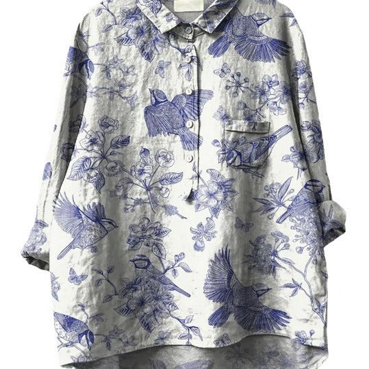 European And American Cardigan Style Women's Shirt