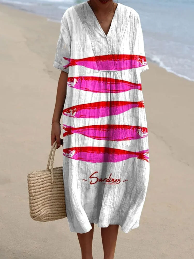 Women's Casual Marine 3D Printed Sleeve Skirt