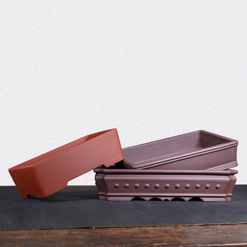 Purple Sand Flower Pot Ceramic Large Shallow Mouth Rectangular