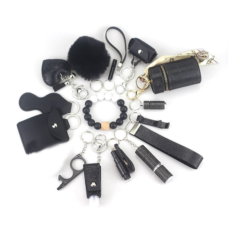 Diving Fabric Self-defense Alarm Keychain