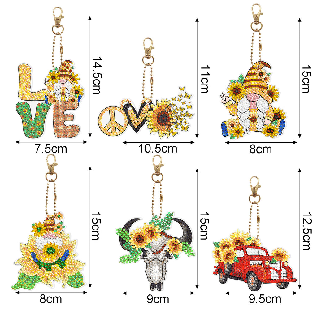 New Diamond Painting Keychain Cartoon Princess Series Double-sided Spot Drill Bag Decoration Transparent Pendant Wholesale