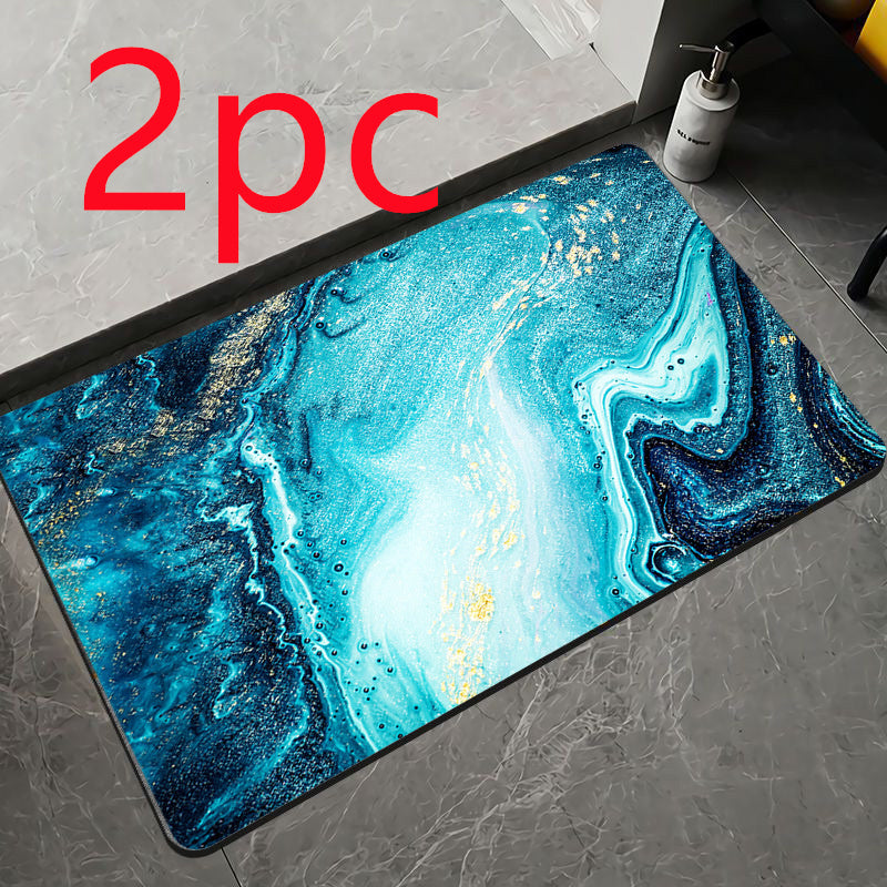 Marble Pattern Soft Diatom Ooze Absorbent Floor Mat