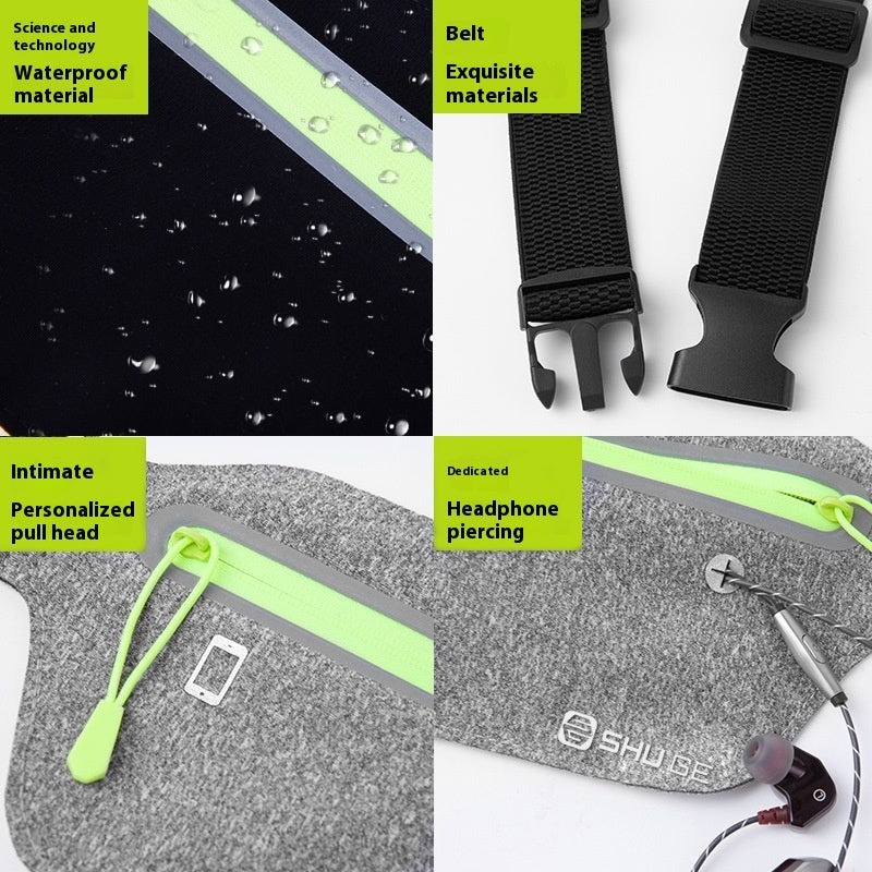 Ultra-thin Running Waterproof Portable Close-fitting Reflective Sports Phone Waist Bag