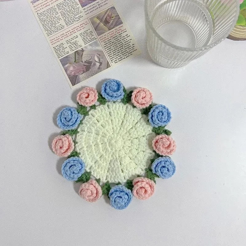 Rose Coaster Crochet Diy Material Package