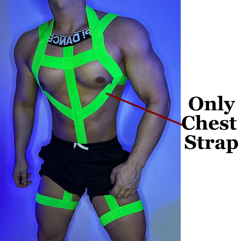 Elastic Strap Bodysuit Fluorescent Strap Performance Clothing