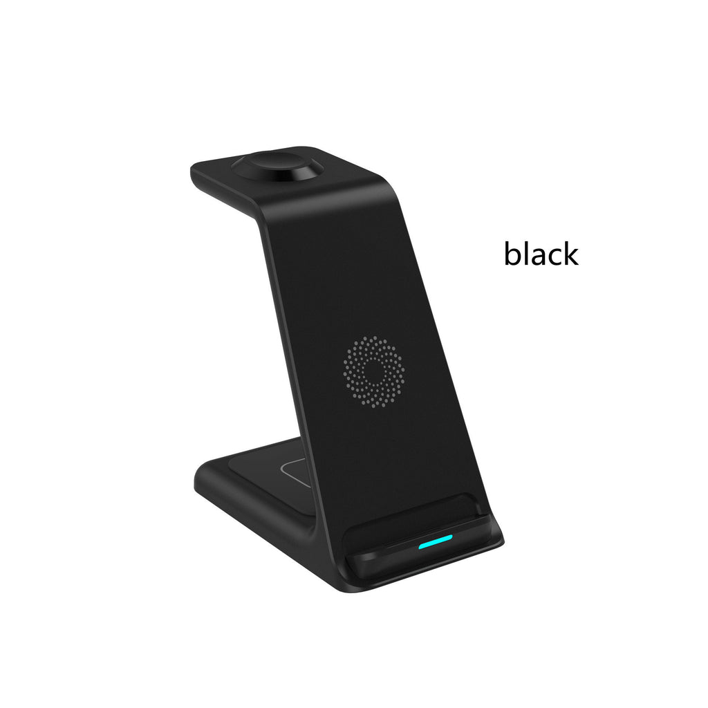 Vertical Three-in-one Wireless Charger 15W Fast Charging Dual-coil Desktop Stand