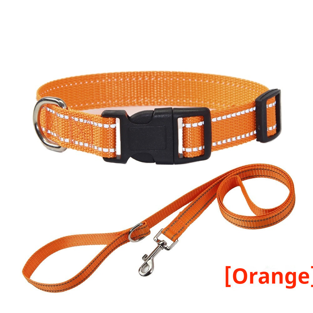 Reflective Dog Collar Outdoor Hand Holding Rope