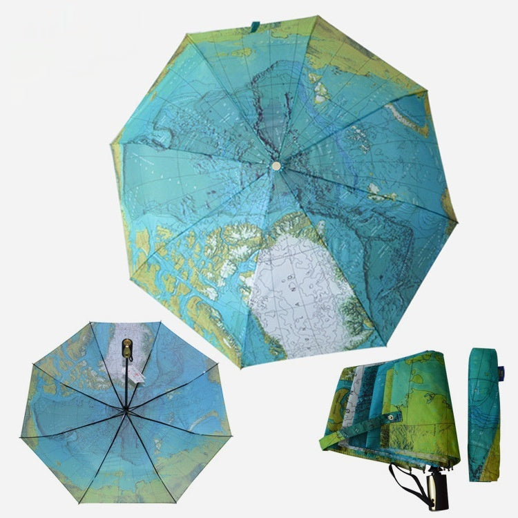 Automatic Folding Map Creative Umbrella