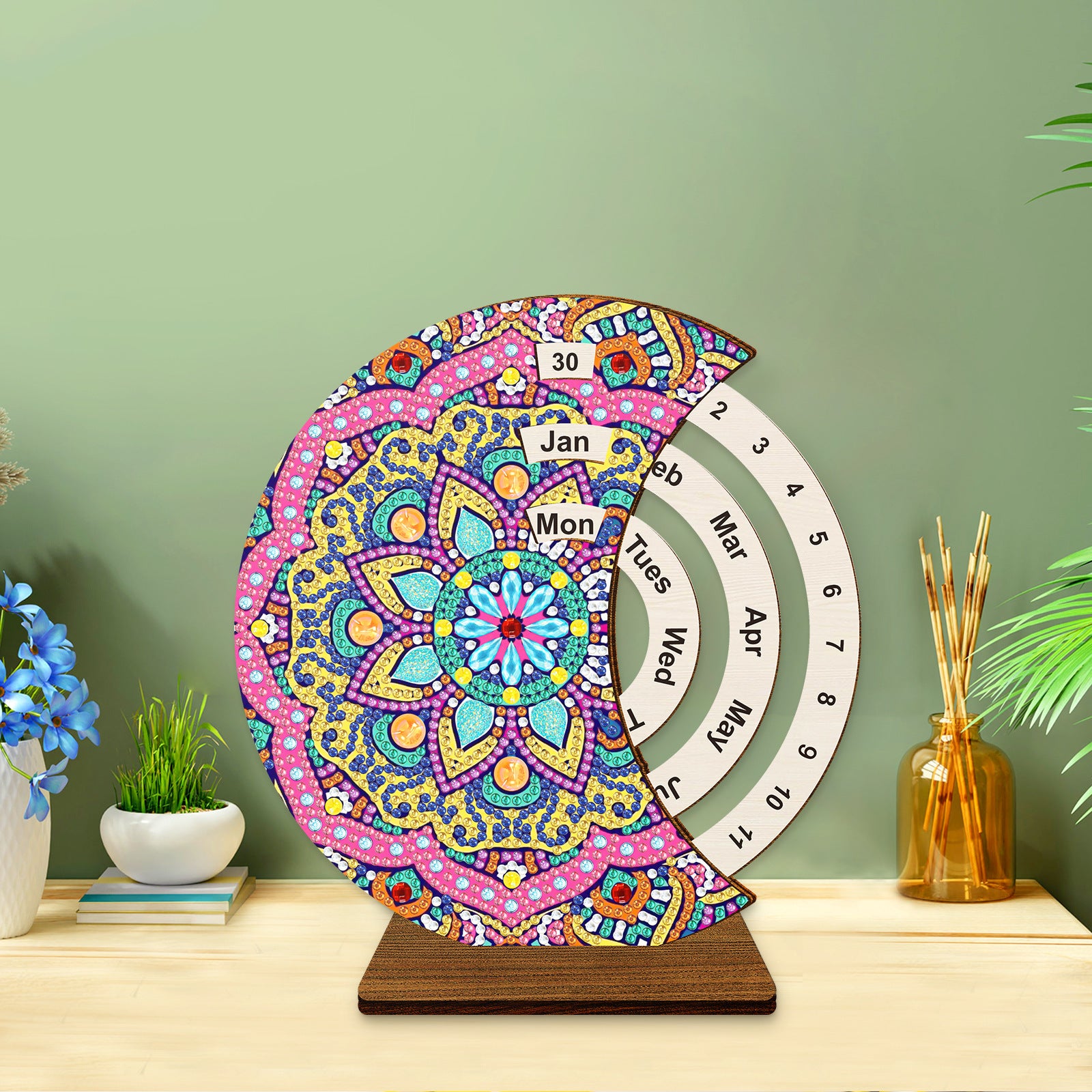 Desktop Decoration Diamond Painting Calendar Good Luck Comes Hallway