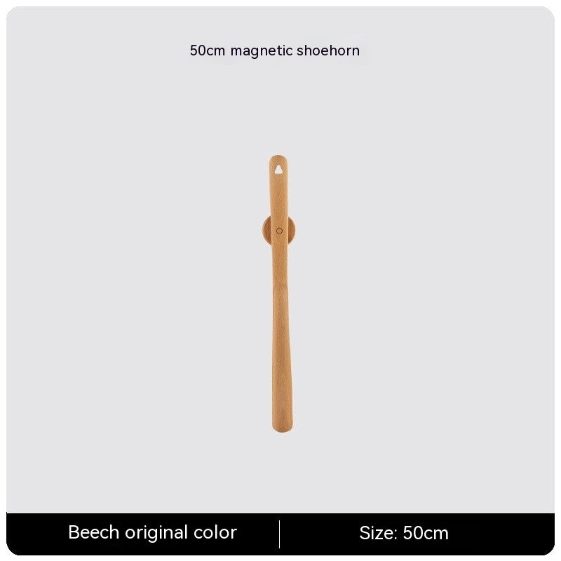 Household Lengthened Beech Magnetic Shoehorn