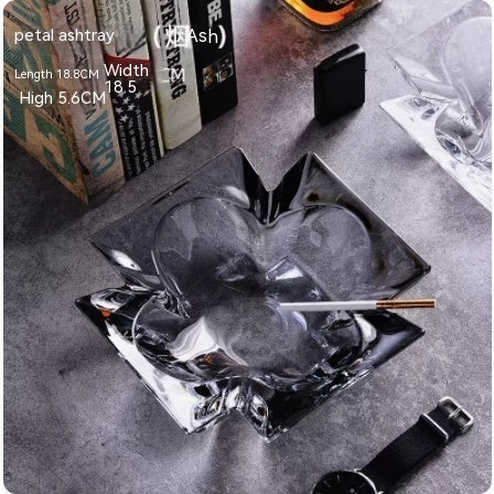 Crystal Glass Gold Rim Ashtray Prevent Fly Ash