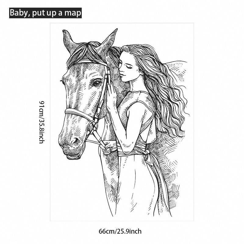 Family Sketch Steed Beauty Wall Sticker