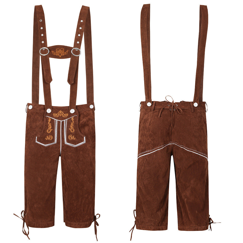 Beer Festival Clothing Adult Men's And Women's Suspenders Middle Pants 7 Pants