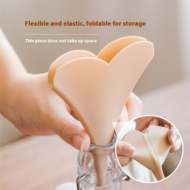 Heart-shaped Silicone Funnel Household Fan-shaped Large Diameter Multifunctional