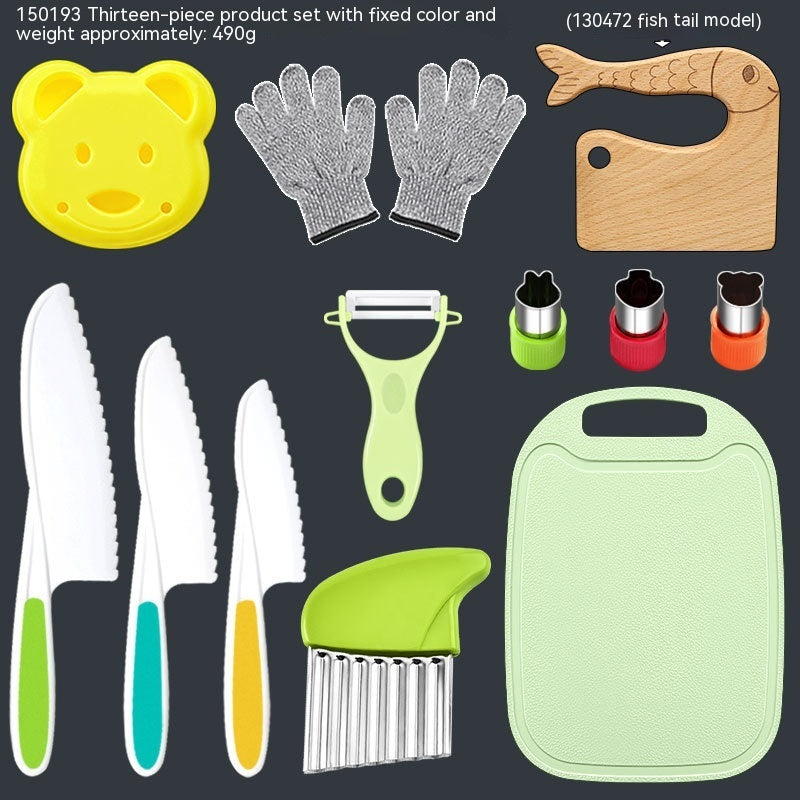 Children's Anti-cutting Gloves Cutting Board Fruit Knife