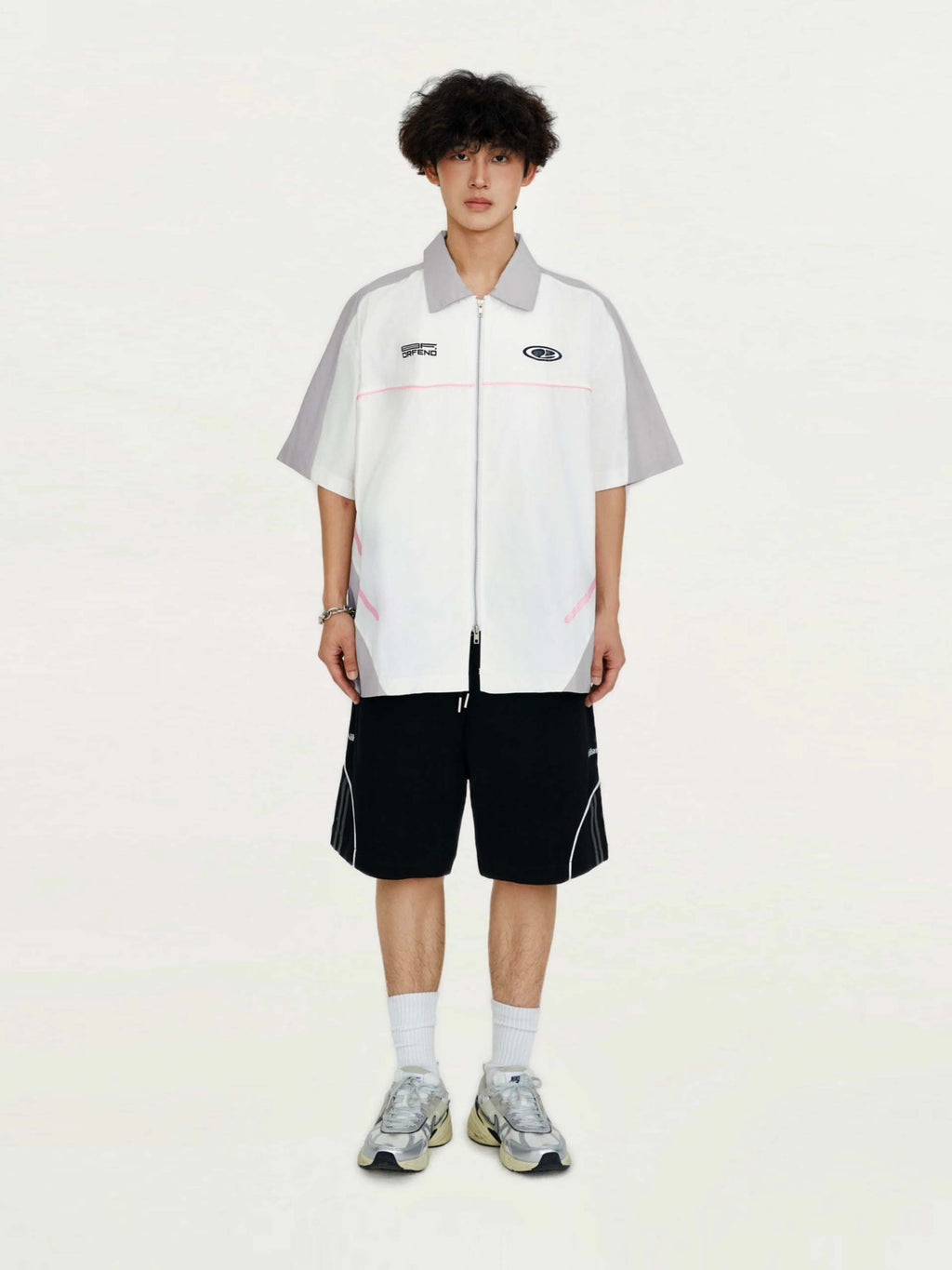 High Street Matching Letters Printing Lapel Short Sleeve Shirt