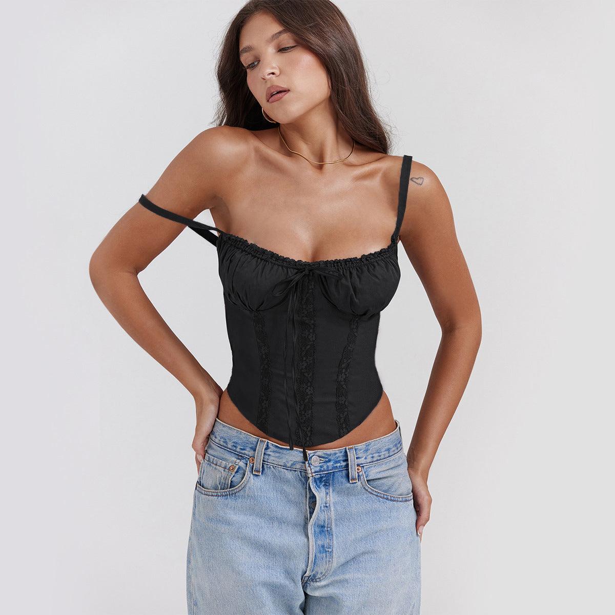 French Sexy Lace Trim Small Sling Vest
