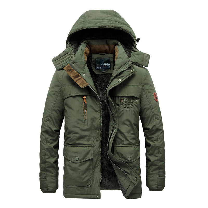 Retro Style New Cotton-padded Coat Washed Jacket Men