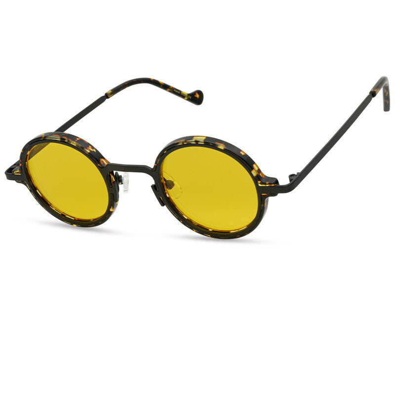 Retro Special Multicolor Niche Round Frame Sunglasses Neutral