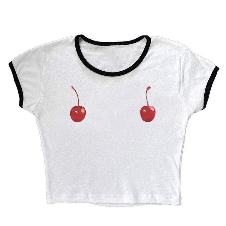 Cherry Print Girl Baby T-shirt Street Sleeveless