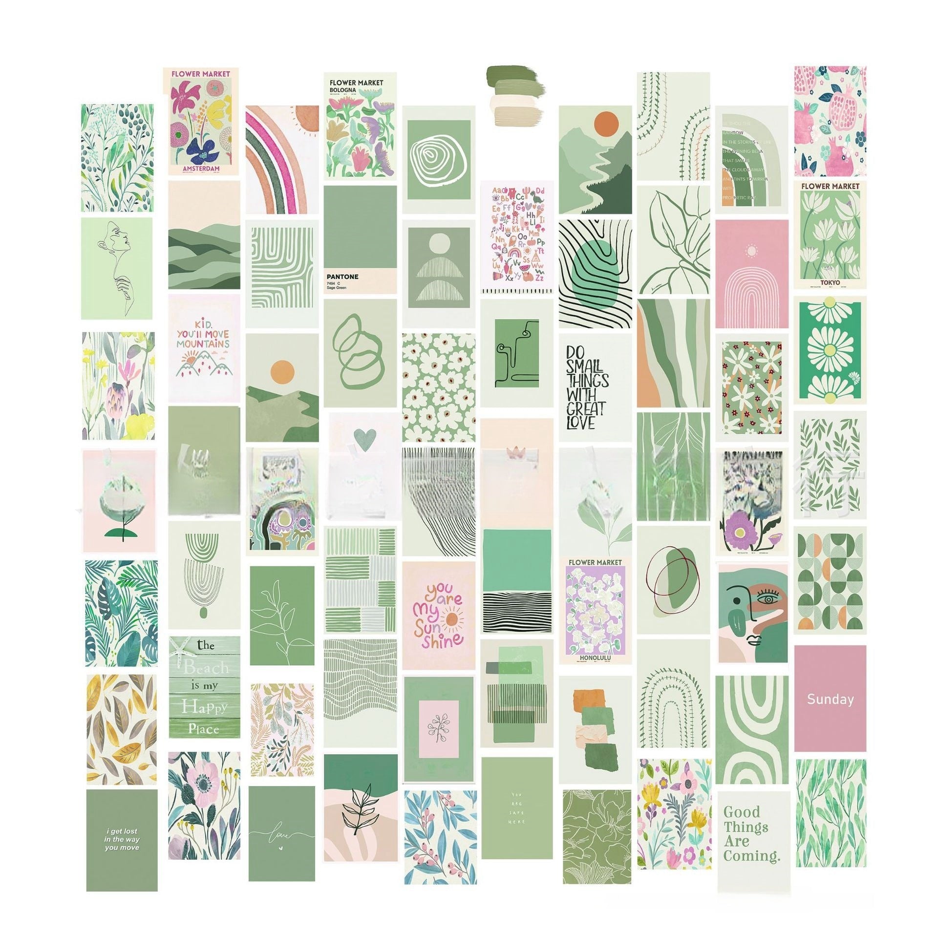 70 Sheets Poster Postcard Poster Decoration Painting