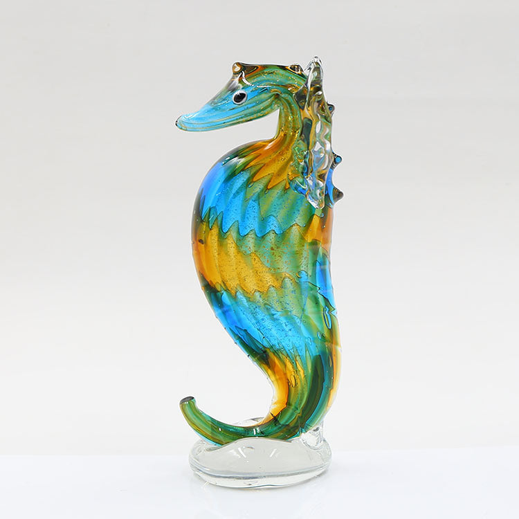 Glass Seahorse Ornament Wine Cabinet