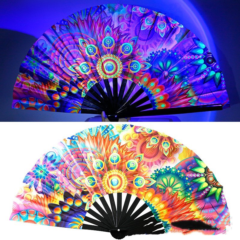 Fluorescent Printing On Bamboo Bone Fan