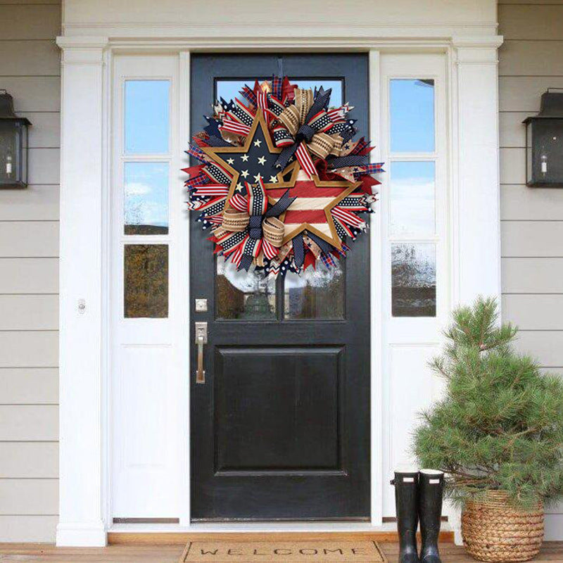 Independence Day Wreath National Flag Front Door Decoration