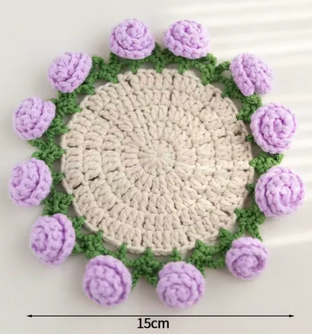 Rose Coaster Crochet Diy Material Package