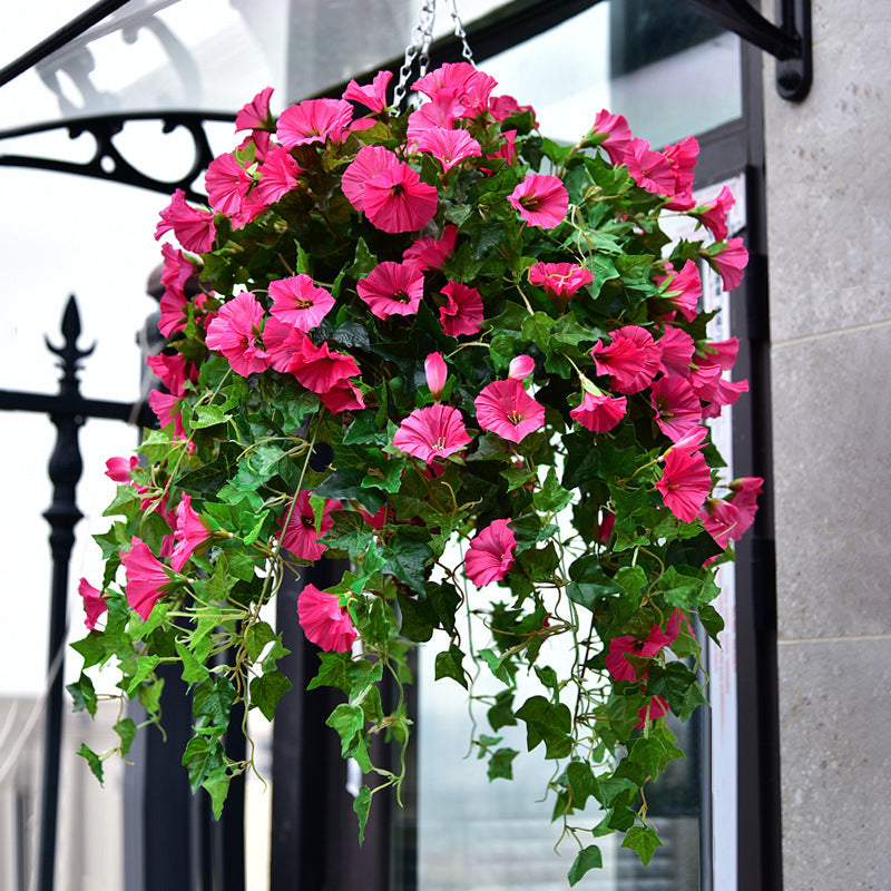 Hanging Basket Plastic Fake Flower Rattan Wall Hanging Decoration