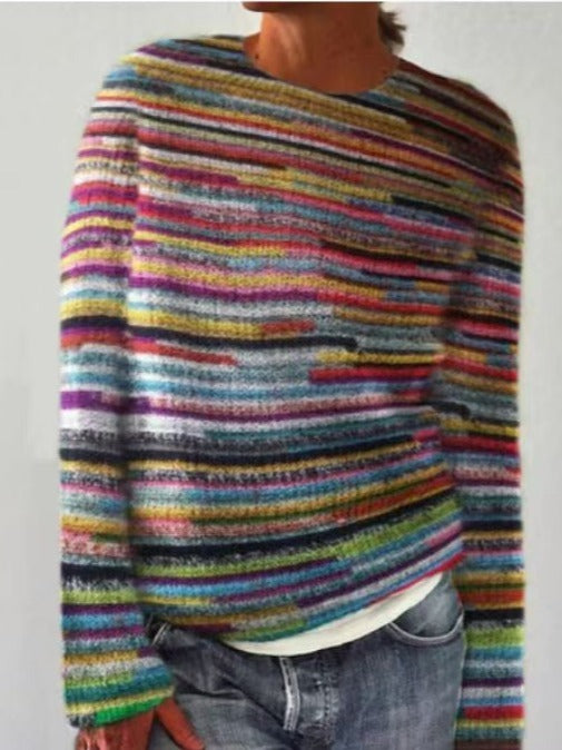 Hooded Sweater Casual Loose Long Sleeved Knitted Top