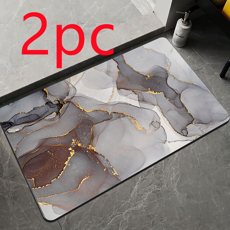 Marble Pattern Soft Diatom Ooze Absorbent Floor Mat