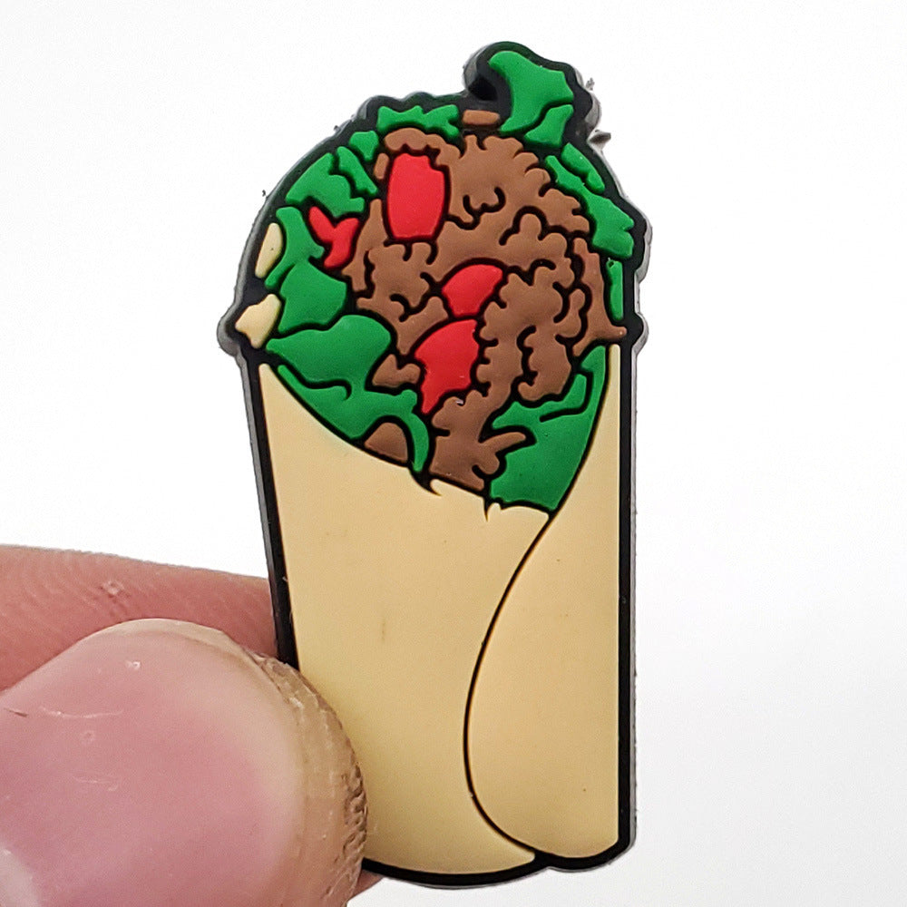 Cartoon Food Hole Shoes Shoe Ornament Shoe Buckle PVC Eva Sandals Decorative Accessories