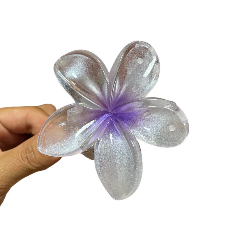 4CM Plumeria Rubra Grip Flower Barrettes Female