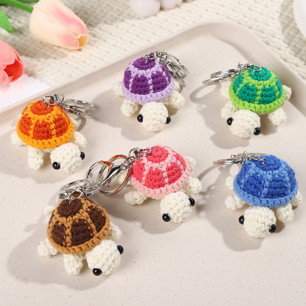 Cute Turtle Keychain Mini Little Turtle Wool Crocheted Doll Creative Little Doll Lovely Key Buckle