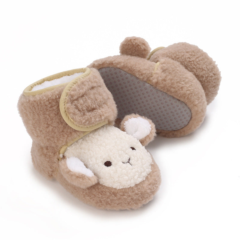 Baby cartoon cotton shoes with non-slip sole