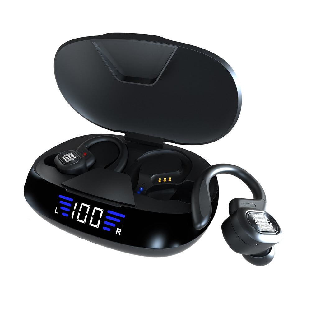 Bluetooth Binaural Ear Hook Headset - True Digital LED Display